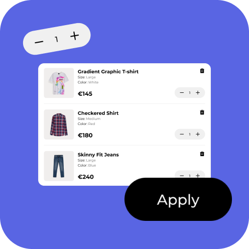 Einkaufsliste mit weißem T-Shirt, rotem Karohemd und blauen Skinny Jeans auf blauem Hintergrund