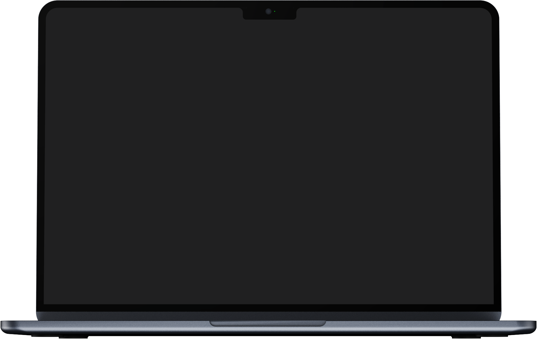 Moderner Laptop mit dunklem Bildschirm und schlankem Design